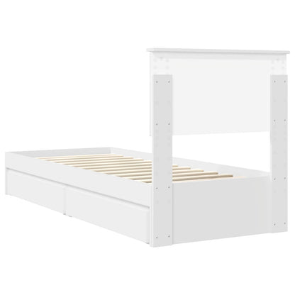 vidaXL Aufbewahrungsbett mit Kopfteil Weiß 75 x 190 cm Holzwerkstoff