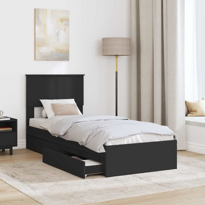 vidaXL Aufbewahrungsbett Schwarz 75 x 190 cm Holzwerkstoff