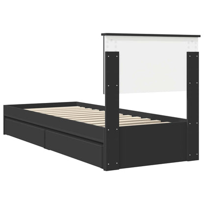 vidaXL Aufbewahrungsbett Schwarz 75 x 190 cm Holzwerkstoff