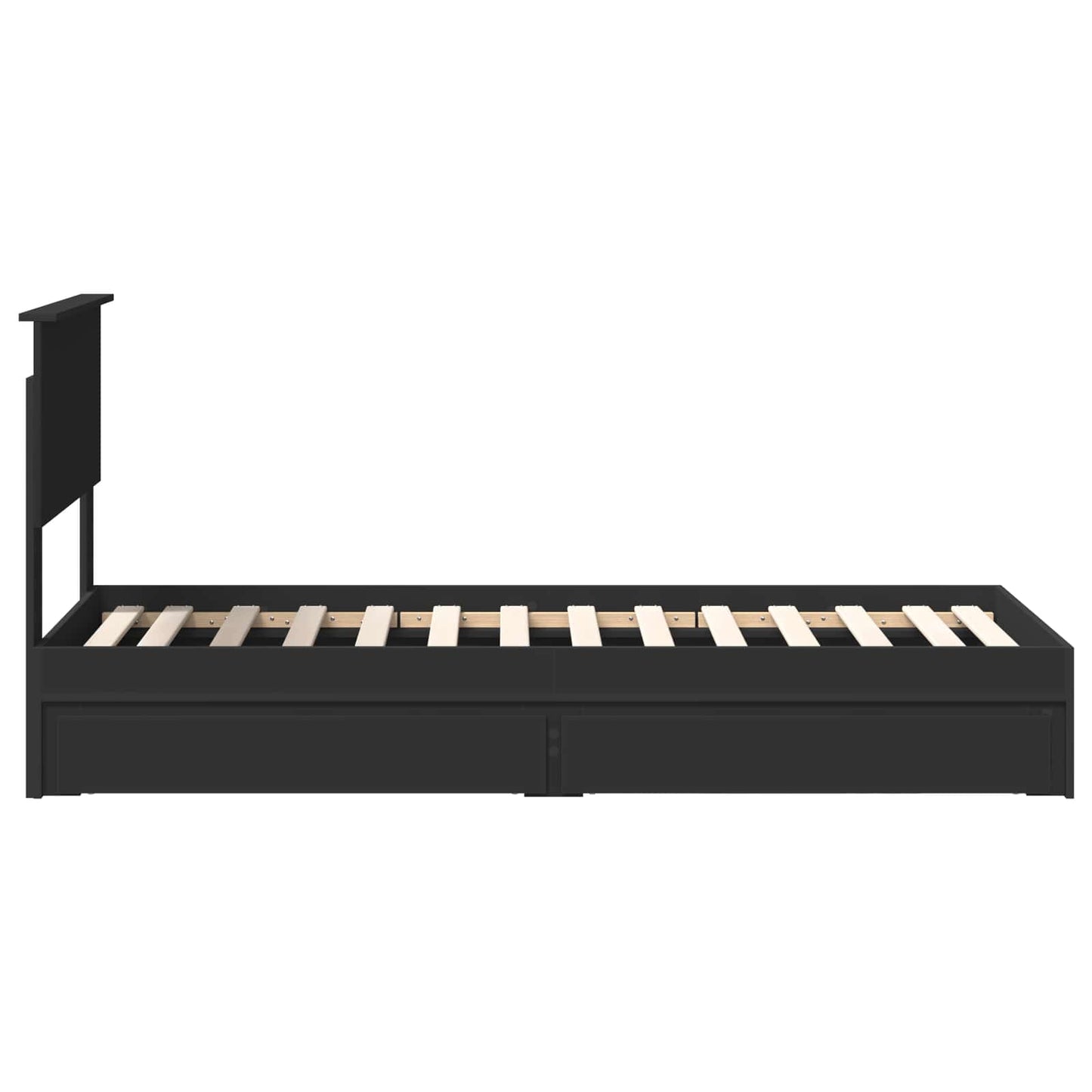 vidaXL Aufbewahrungsbett Schwarz 75 x 190 cm Holzwerkstoff