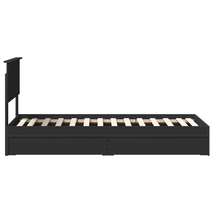 vidaXL Aufbewahrungsbett Schwarz 75 x 190 cm Holzwerkstoff