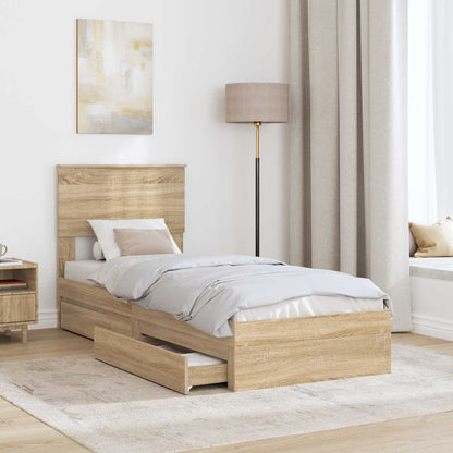 vidaXL Aufbewahrungsbett Sonoma-Eiche 75 x 190 cm Holzwerkstoff
