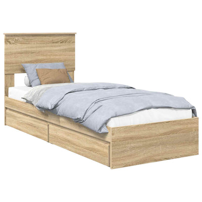 vidaXL Aufbewahrungsbett Sonoma-Eiche 75 x 190 cm Holzwerkstoff