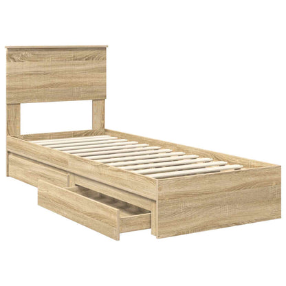 vidaXL Aufbewahrungsbett Sonoma-Eiche 75 x 190 cm Holzwerkstoff