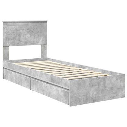 vidaXL Aufbewahrungsbett Beton Grau 75 x 190 cm Holzwerkstoff