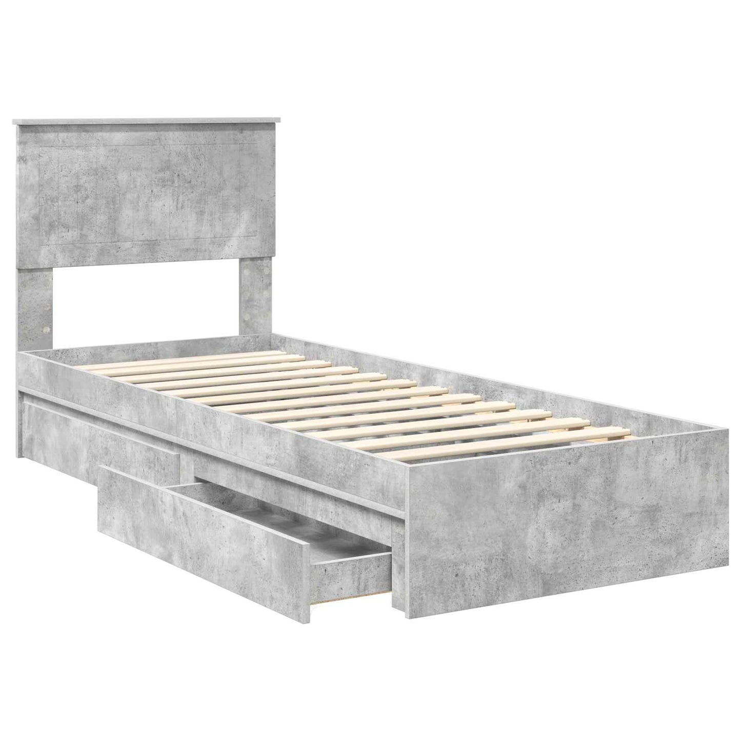 vidaXL Aufbewahrungsbett Beton Grau 75 x 190 cm Holzwerkstoff