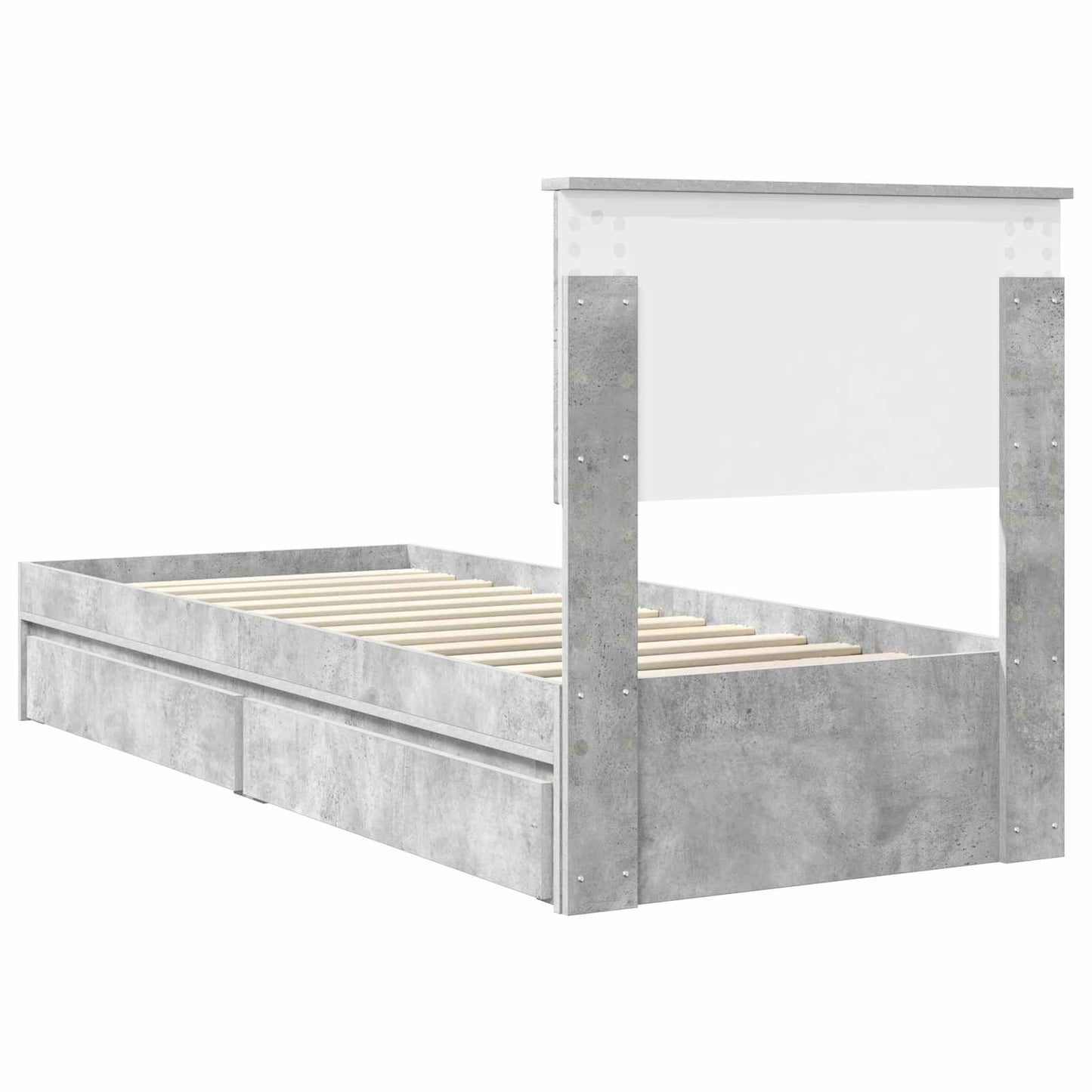 vidaXL Aufbewahrungsbett Beton Grau 75 x 190 cm Holzwerkstoff