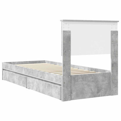 vidaXL Aufbewahrungsbett Beton Grau 75 x 190 cm Holzwerkstoff