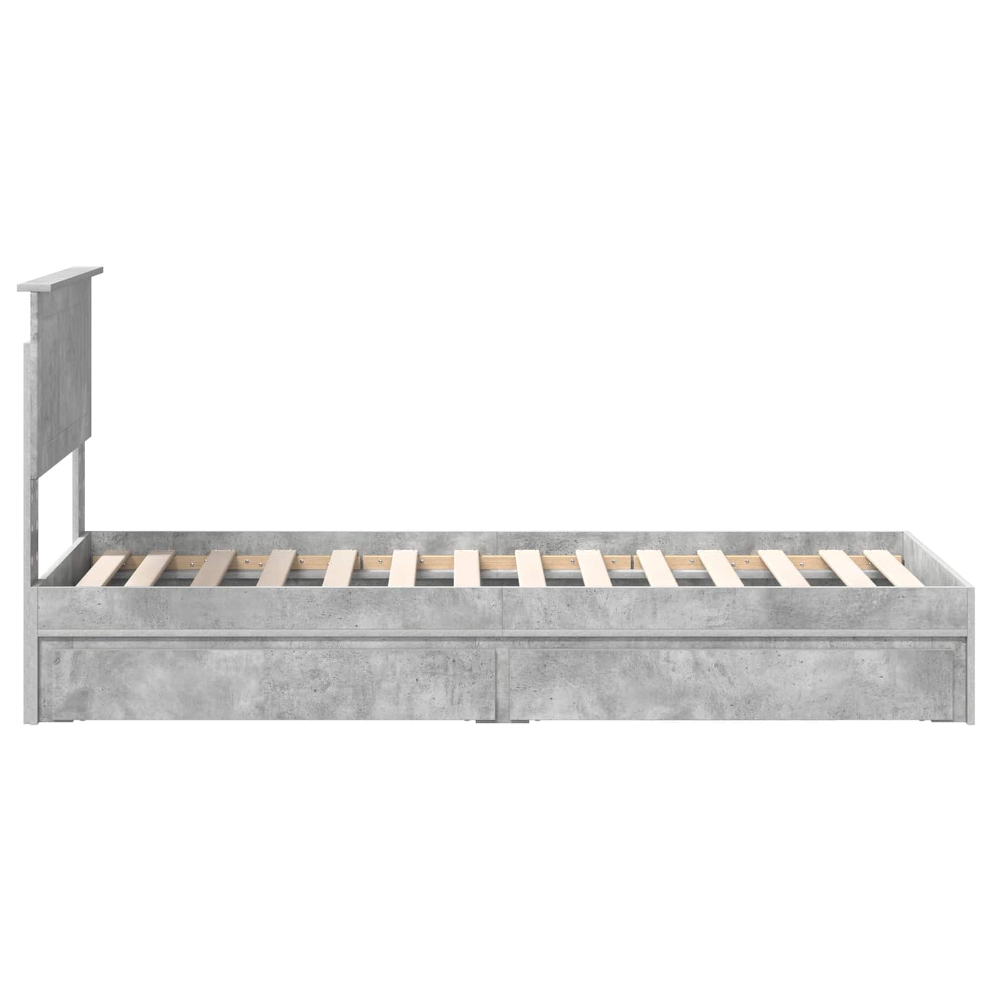 vidaXL Aufbewahrungsbett Beton Grau 75 x 190 cm Holzwerkstoff