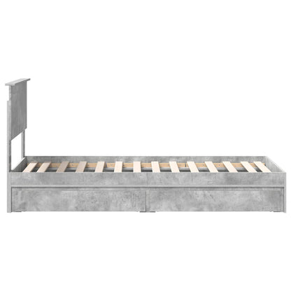 vidaXL Aufbewahrungsbett Beton Grau 75 x 190 cm Holzwerkstoff