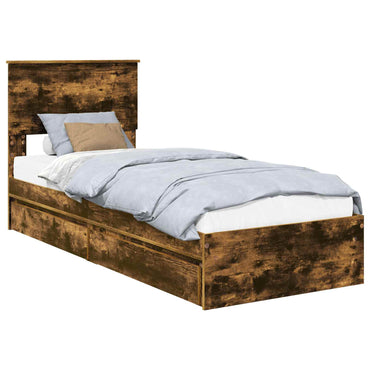 vidaXL Aufbewahrungsbett Geräucherte Eiche 75 x 190 cm Holzwerkstoff