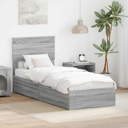 vidaXL Aufbewahrungsbett Graues Sonoma 75 x 190 cm Holzwerkstoff