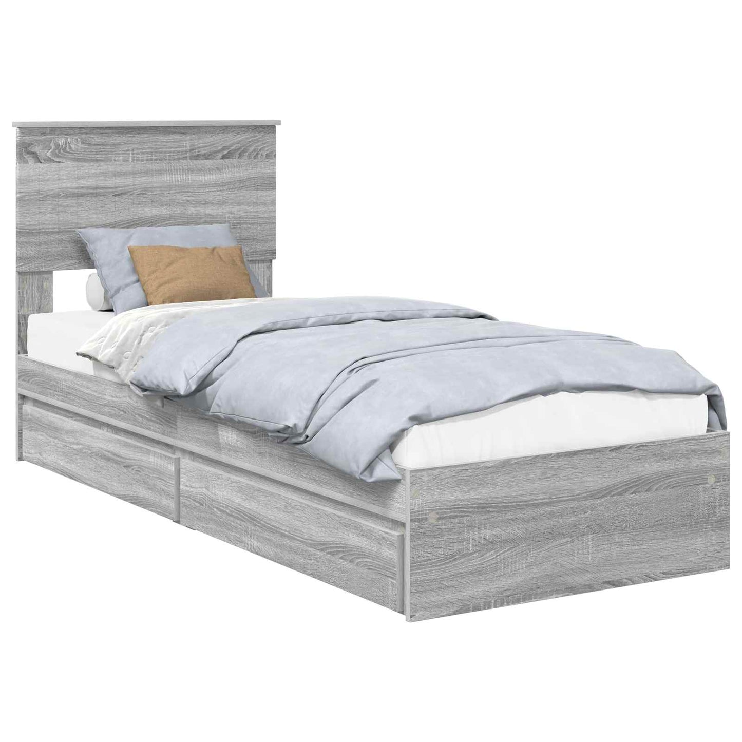 vidaXL Aufbewahrungsbett Graues Sonoma 75 x 190 cm Holzwerkstoff