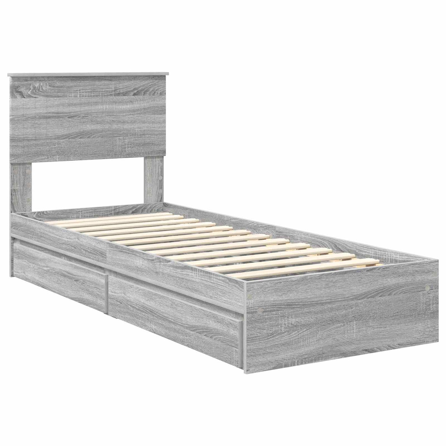 vidaXL Aufbewahrungsbett Graues Sonoma 75 x 190 cm Holzwerkstoff