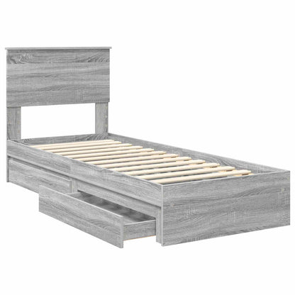 vidaXL Aufbewahrungsbett Graues Sonoma 75 x 190 cm Holzwerkstoff
