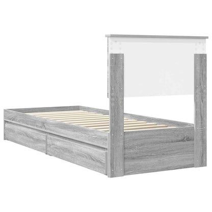 vidaXL Aufbewahrungsbett Graues Sonoma 75 x 190 cm Holzwerkstoff