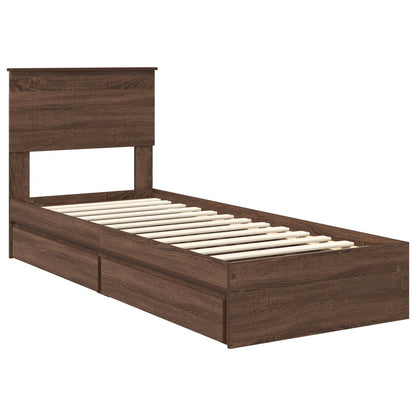 vidaXL Aufbewahrungsbett Braun Eichen-Optik 75 x 190 cm Holzwerkstoff