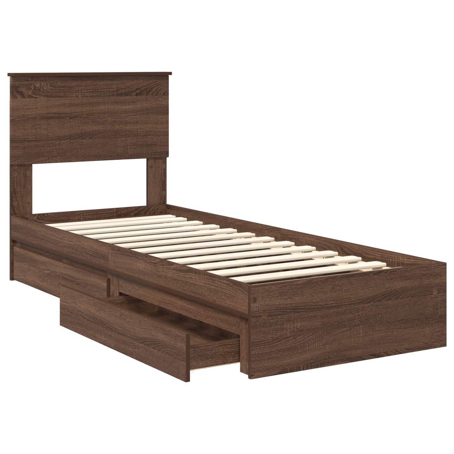 vidaXL Aufbewahrungsbett Braun Eichen-Optik 75 x 190 cm Holzwerkstoff
