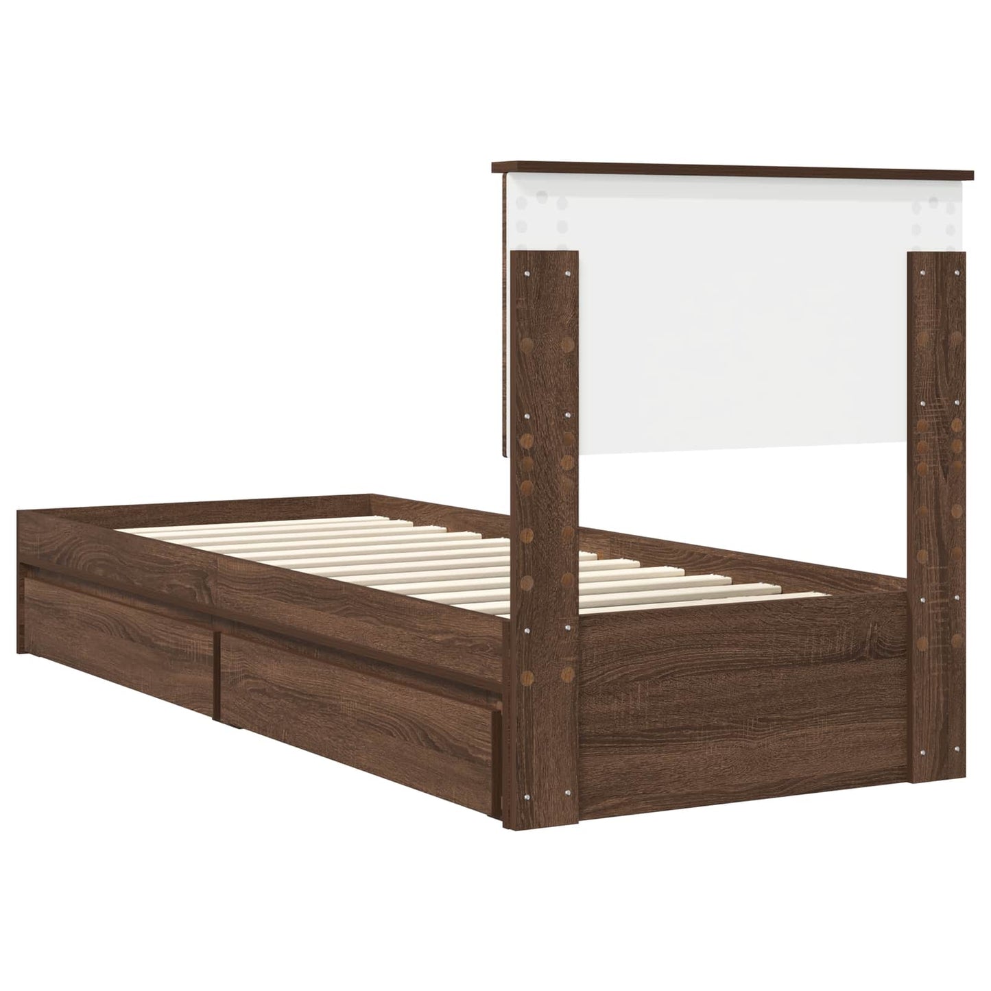 vidaXL Aufbewahrungsbett Braun Eichen-Optik 75 x 190 cm Holzwerkstoff