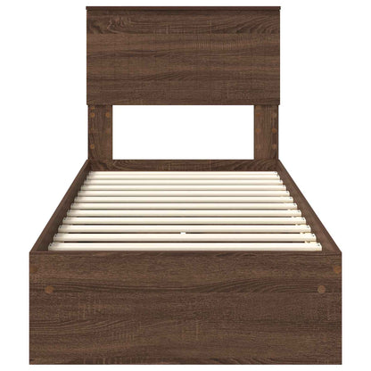vidaXL Aufbewahrungsbett Braun Eichen-Optik 75 x 190 cm Holzwerkstoff