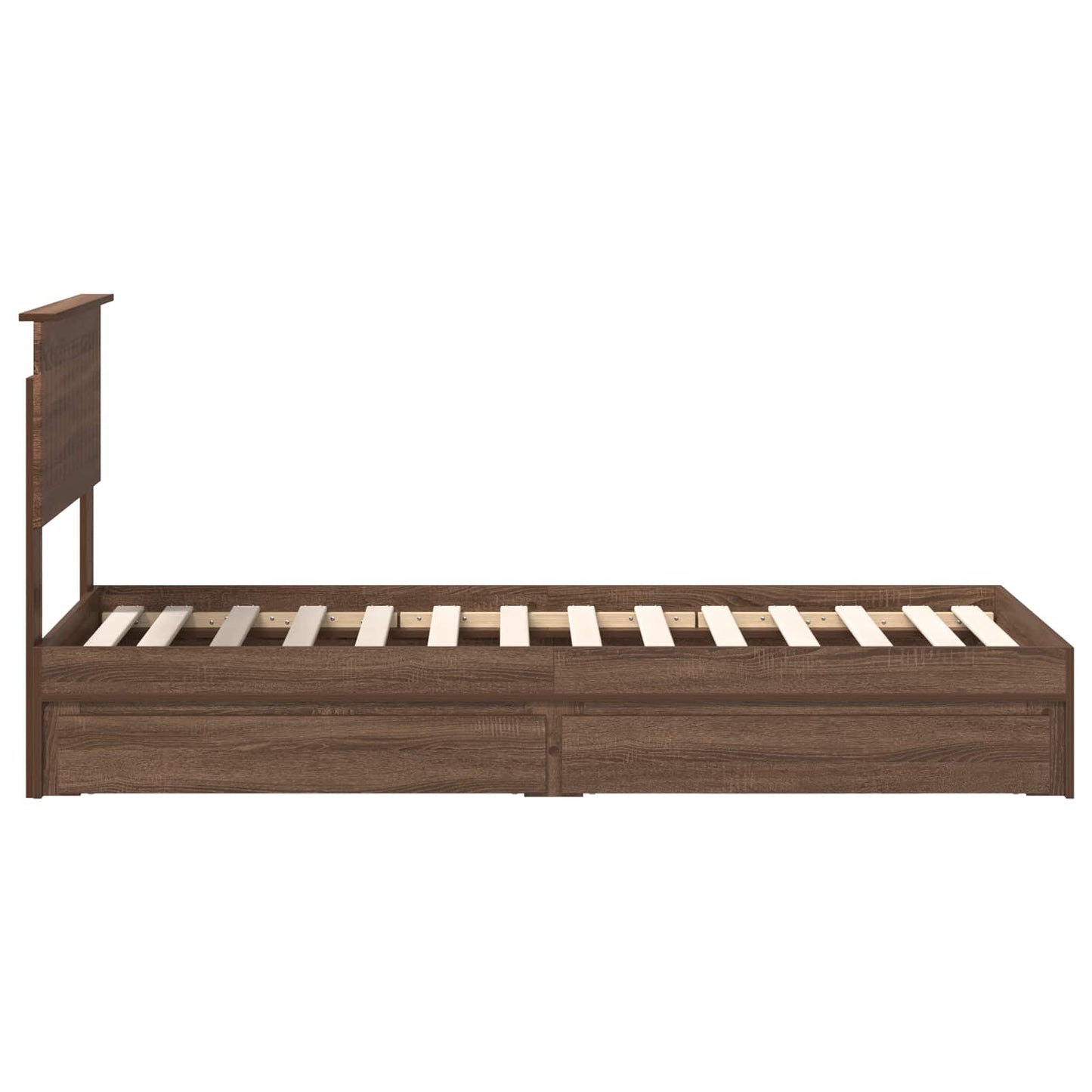 vidaXL Aufbewahrungsbett Braun Eichen-Optik 75 x 190 cm Holzwerkstoff