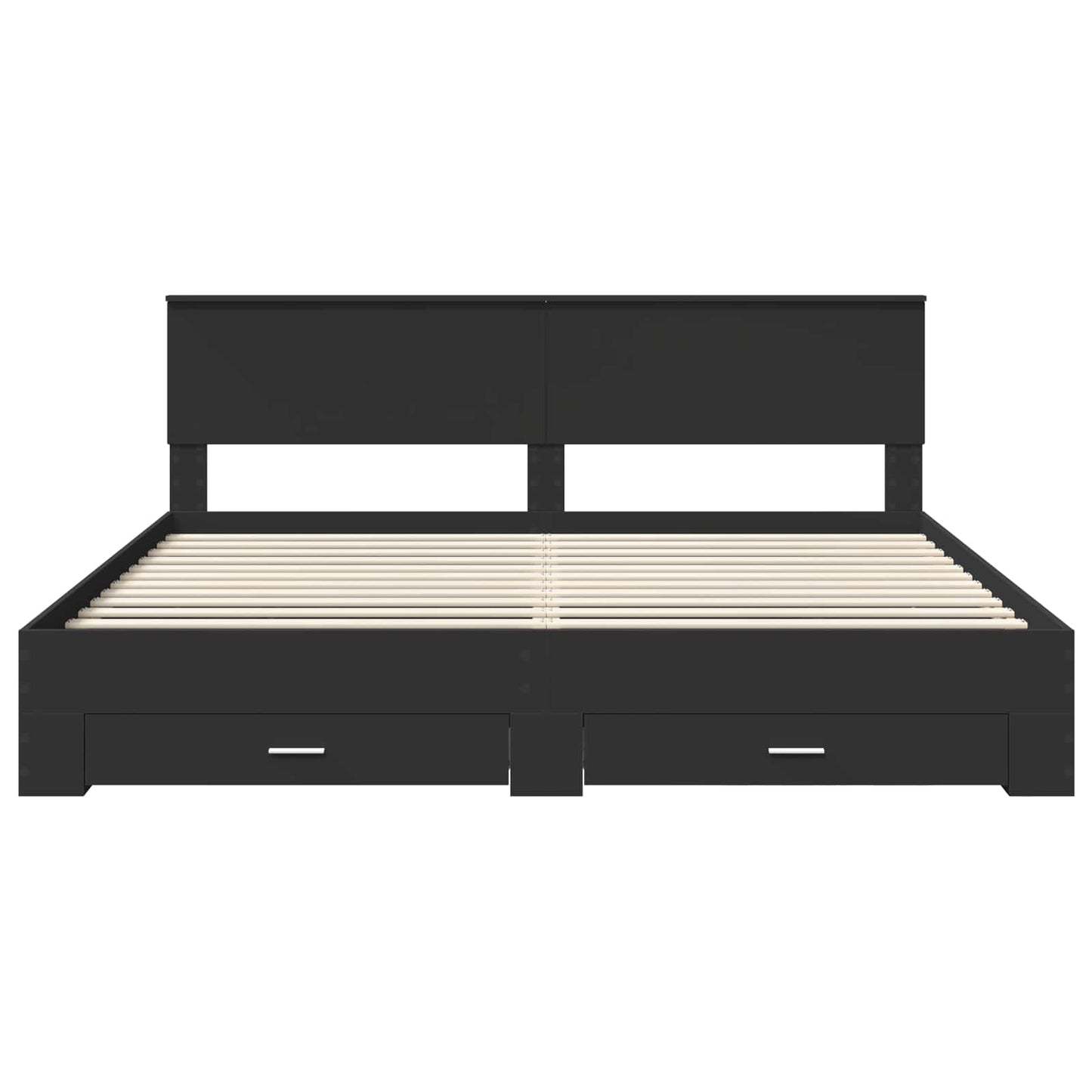 Bettrahmen Schwarz und Silber 200 x 200 cm Holzwerkstoff