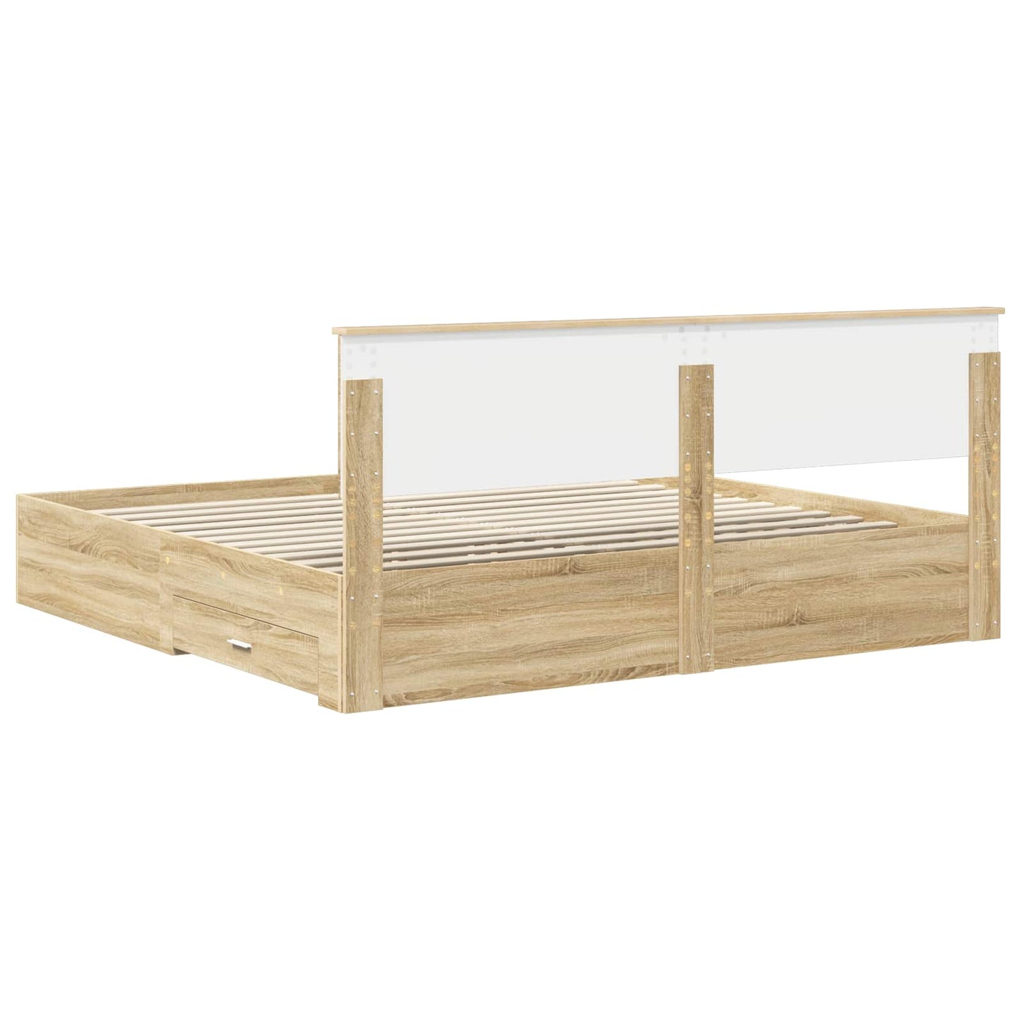 vidaXL Bettrahmen mit Kopfteil Sonoma-Eiche 200 x 200 cm Holzwerkstoff