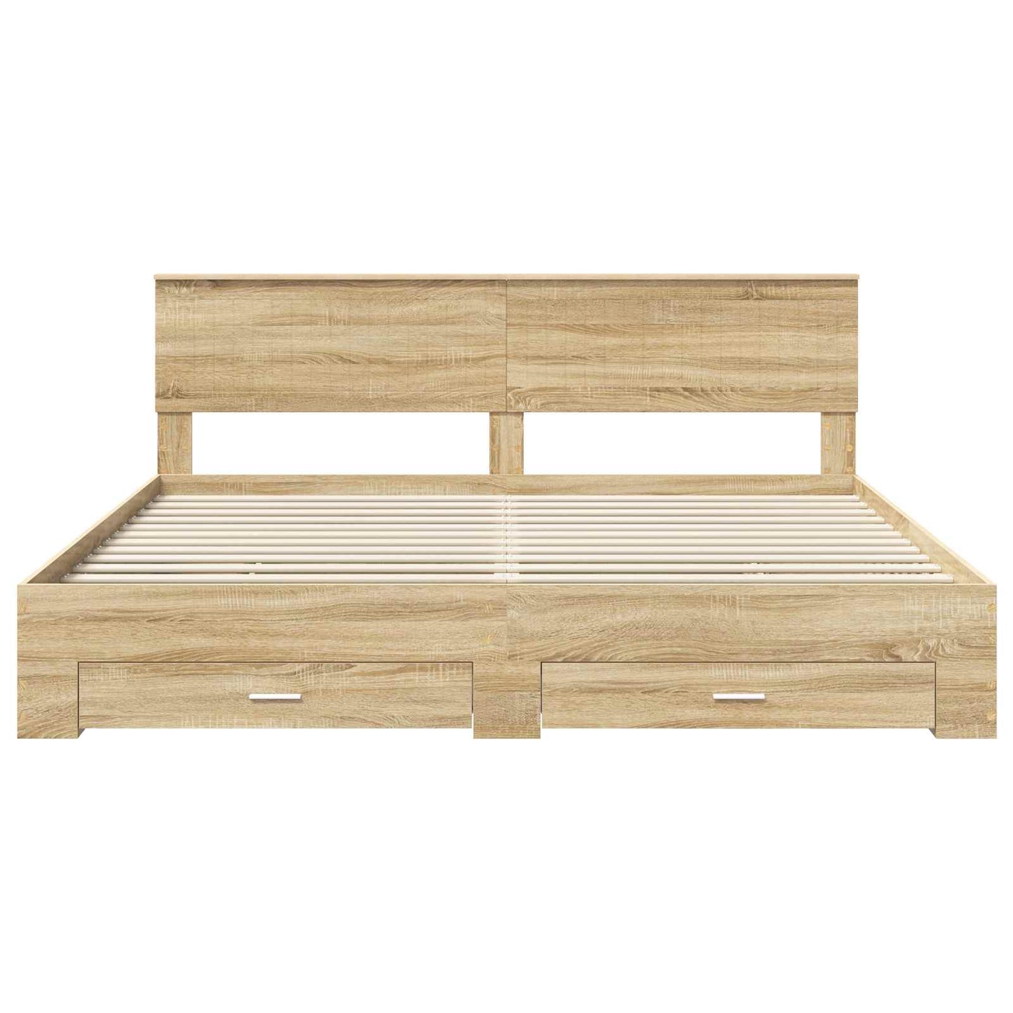 vidaXL Bettrahmen mit Kopfteil Sonoma-Eiche 200 x 200 cm Holzwerkstoff