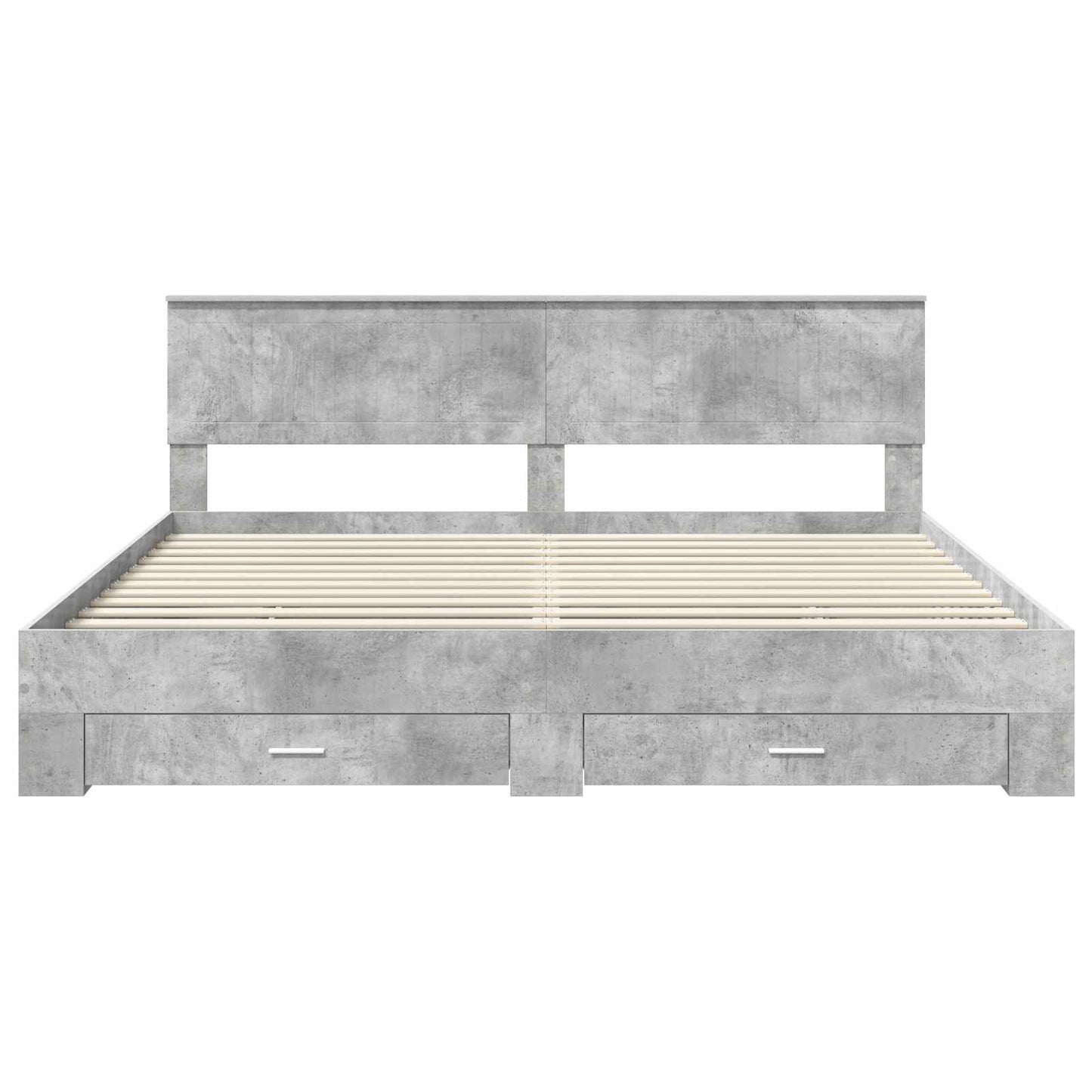 vidaXL Bettrahmen mit Kopfteil Beton Grau 200 x 200 cm Holzwerkstoff