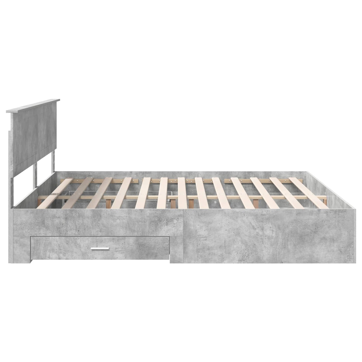 vidaXL Bettrahmen mit Kopfteil Beton Grau 200 x 200 cm Holzwerkstoff
