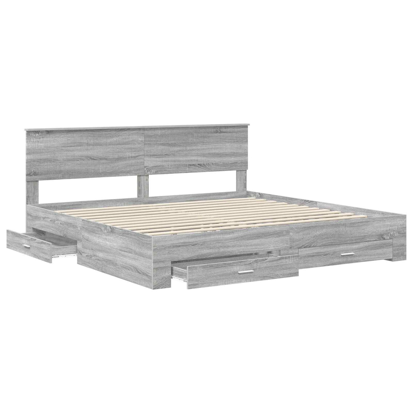 vidaXL Bettrahmen Graues Sonoma 200 x 200 cm Holzwerkstoff