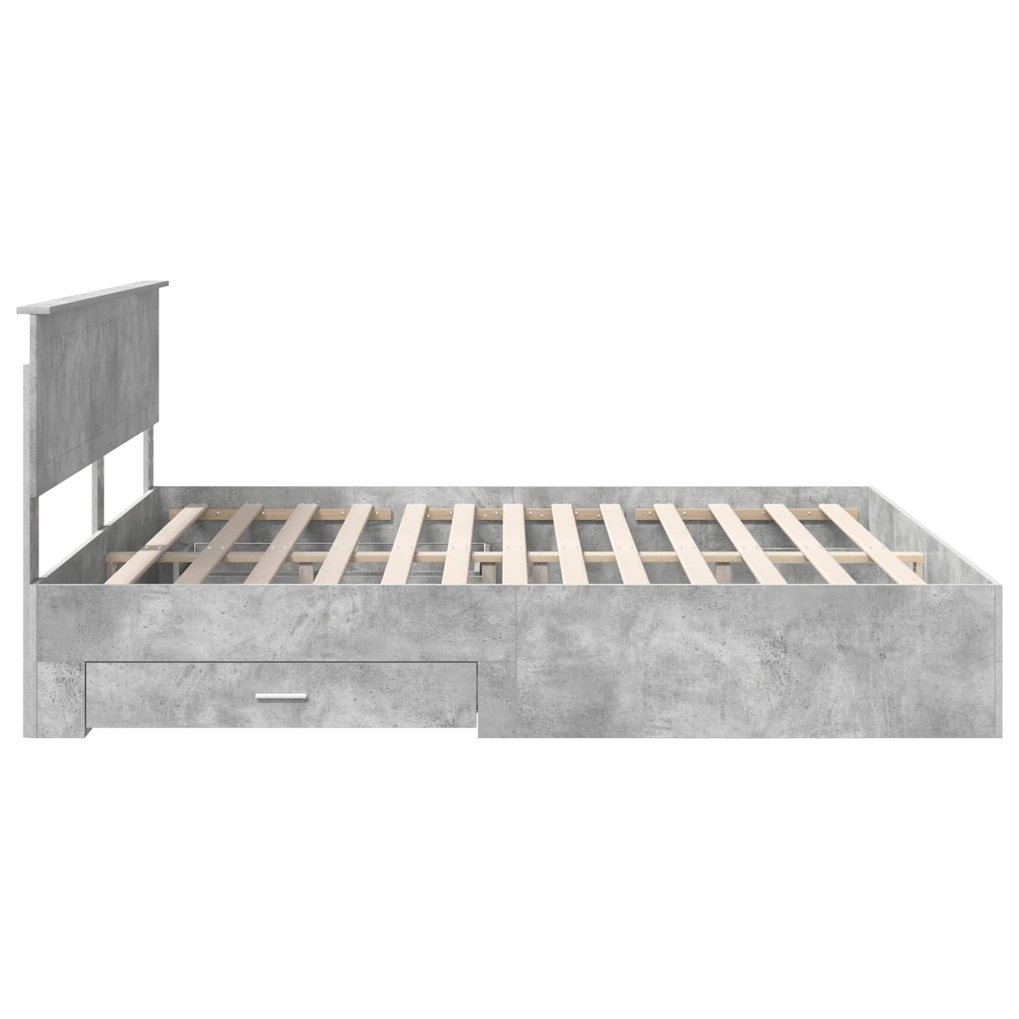 vidaXL Bettrahmen mit Kopfteil Beton Grau 180 x 200 cm Holzwerkstoff