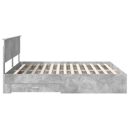 vidaXL Bettrahmen mit Kopfteil Beton Grau 180 x 200 cm Holzwerkstoff