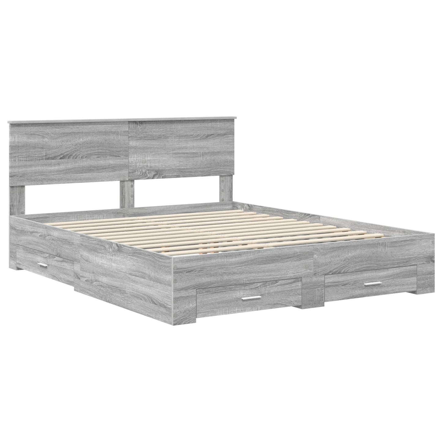 vidaXL Bettrahmen Graues Sonoma 160 x 200 cm Holzwerkstoff