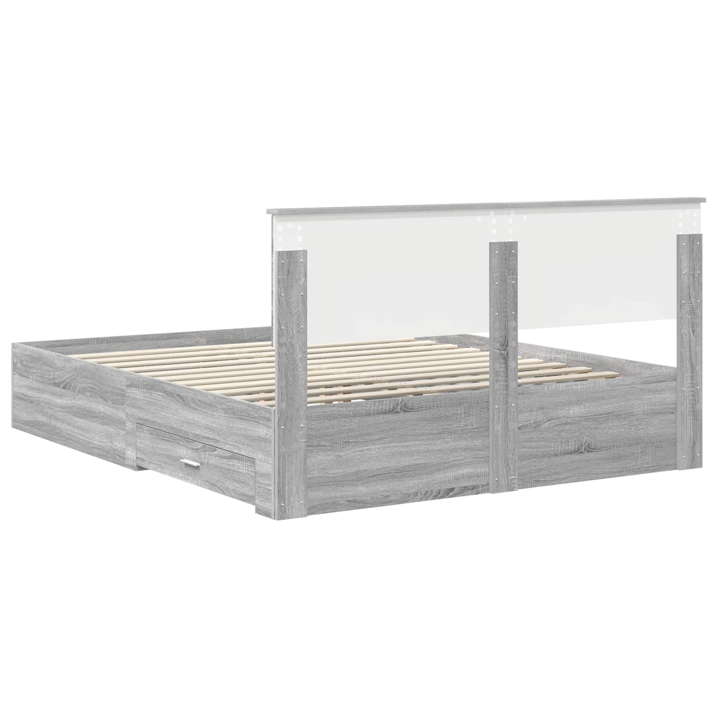 vidaXL Bettrahmen Graues Sonoma 160 x 200 cm Holzwerkstoff