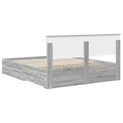 vidaXL Bettrahmen Graues Sonoma 160 x 200 cm Holzwerkstoff