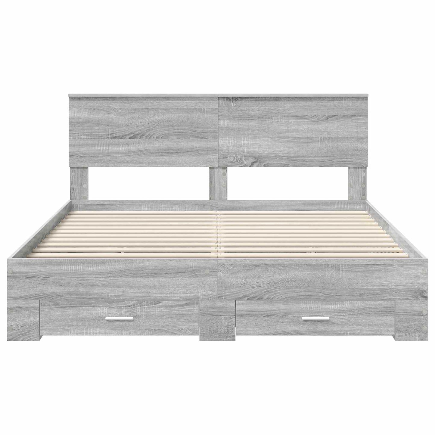 vidaXL Bettrahmen Graues Sonoma 160 x 200 cm Holzwerkstoff