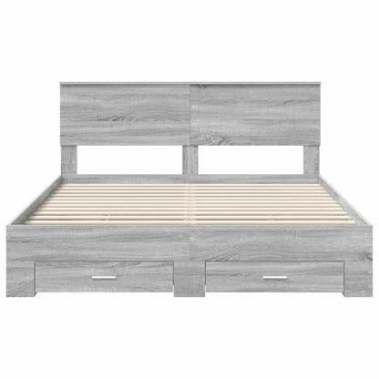 vidaXL Bettrahmen Graues Sonoma 160 x 200 cm Holzwerkstoff