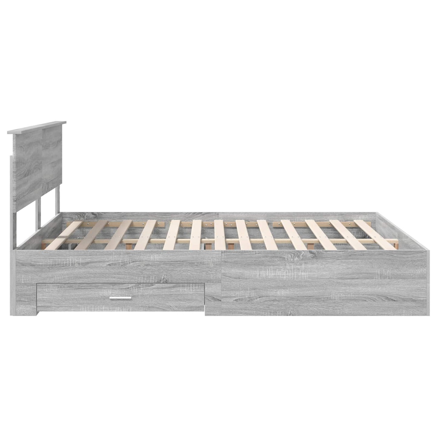 vidaXL Bettrahmen Graues Sonoma 160 x 200 cm Holzwerkstoff