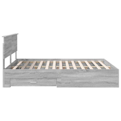 vidaXL Bettrahmen Graues Sonoma 160 x 200 cm Holzwerkstoff