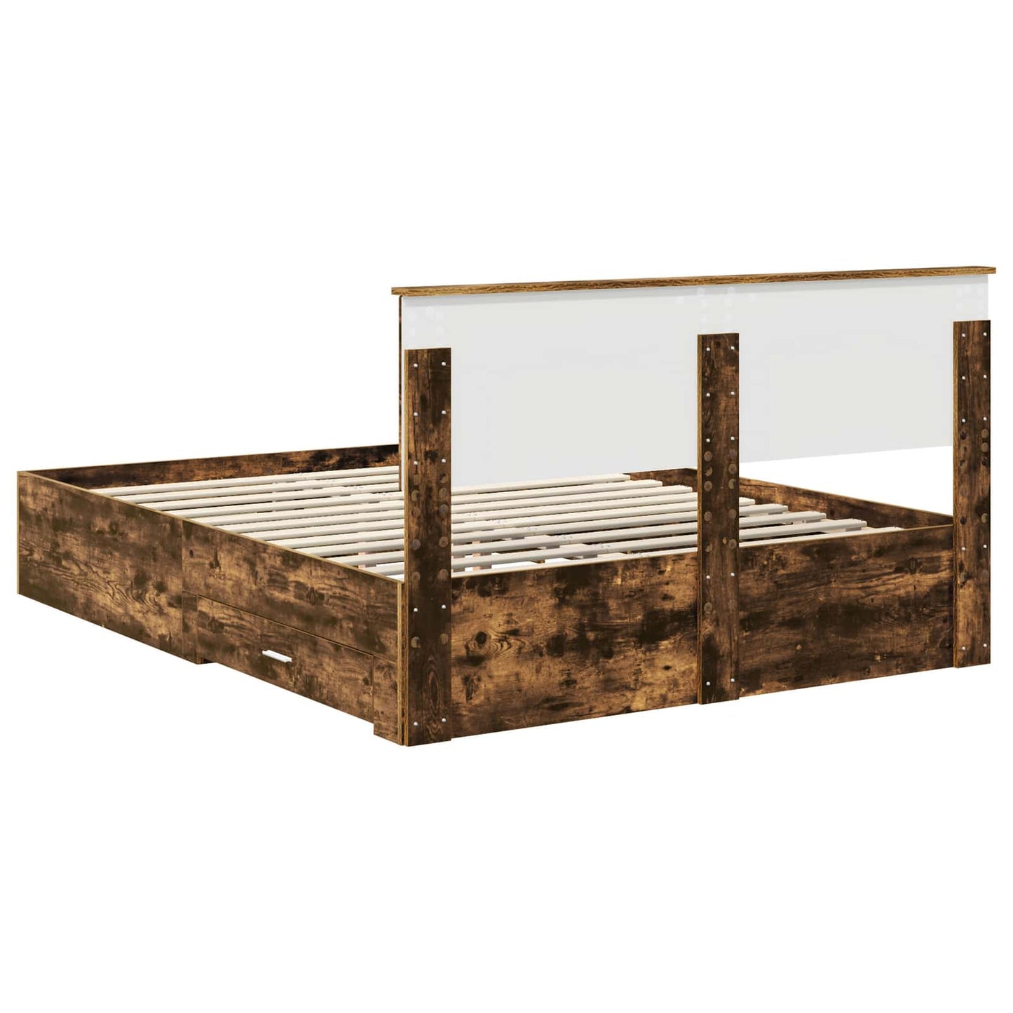 vidaXL Bettrahmen Geräucherte Eiche 150 x 200 cm Holzwerkstoff