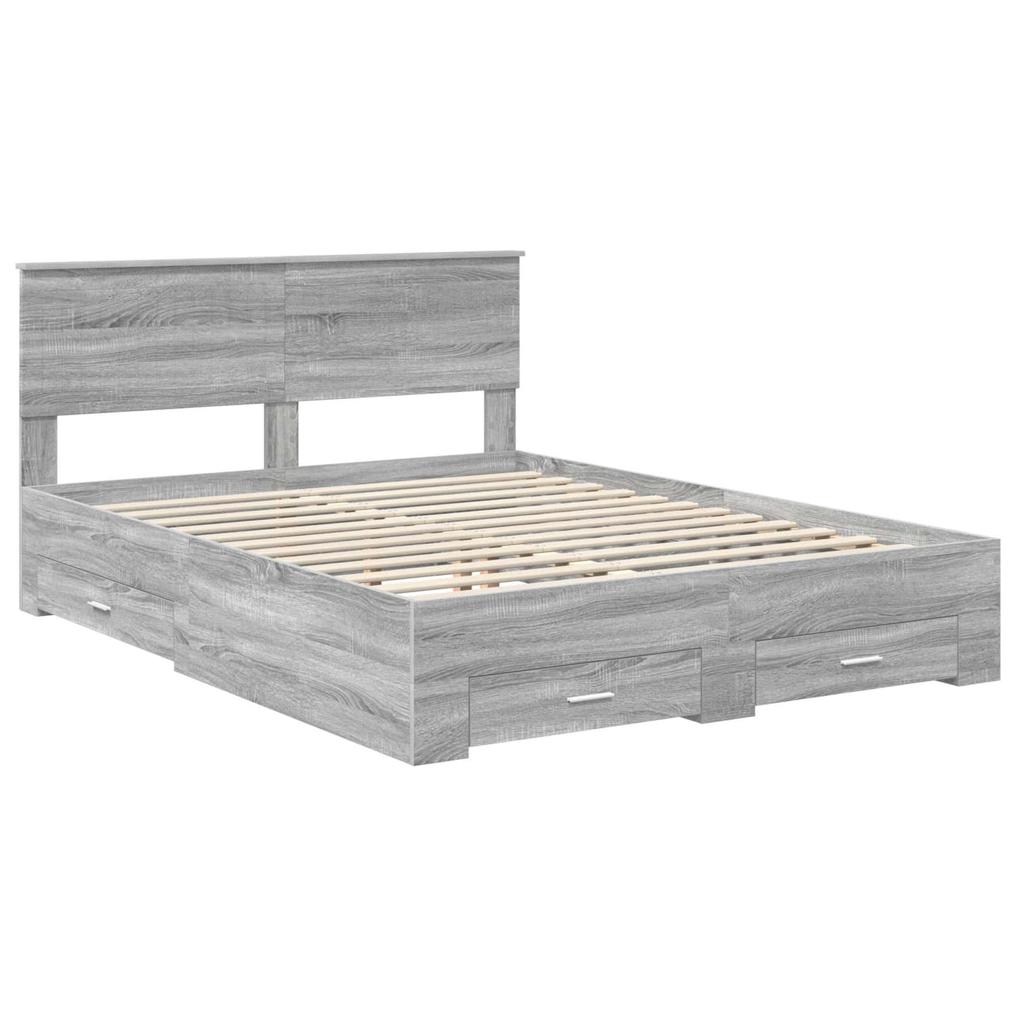 vidaXL Cadre de lit gris Sonoma 150 x 200 cm Bois d'ingénierie