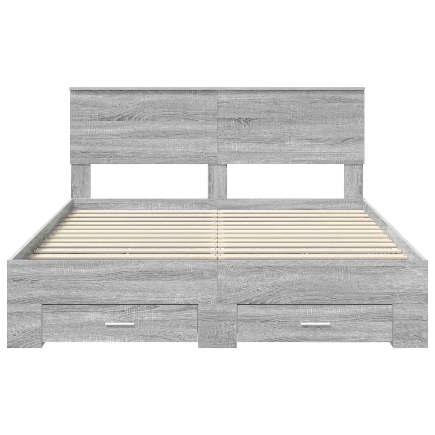 vidaXL Cadre de lit gris Sonoma 150 x 200 cm Bois d'ingénierie