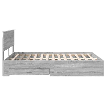 vidaXL Cadre de lit gris Sonoma 150 x 200 cm Bois d'ingénierie