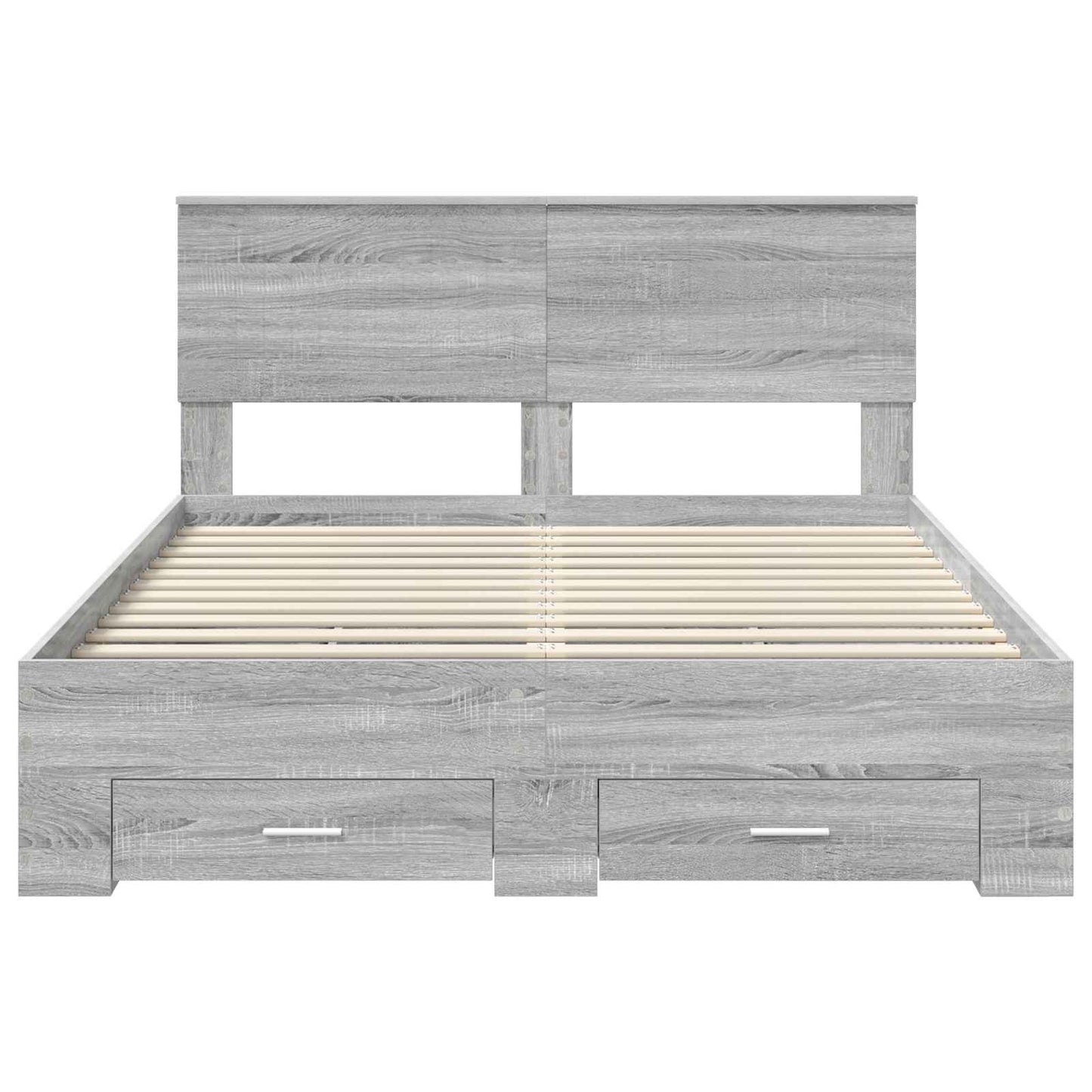 vidaXL Bettrahmen Graues Sonoma 140 x 200 cm Holzwerkstoff
