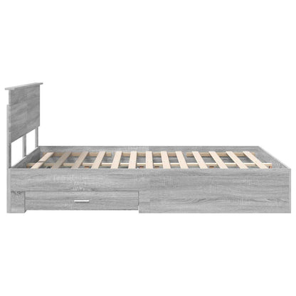 vidaXL Bettrahmen Graues Sonoma 140 x 200 cm Holzwerkstoff