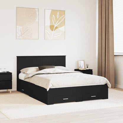 vidaXL Bettrahmen mit Kopfteil Schwarz 140 x 190 cm Holzwerkstoff