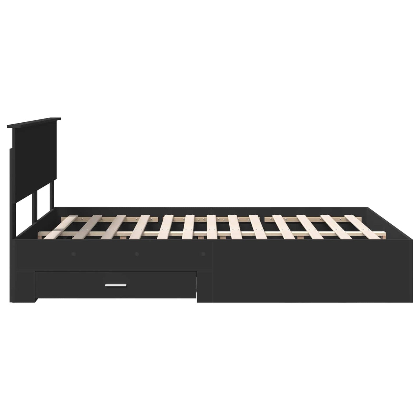 vidaXL Bettrahmen mit Kopfteil Schwarz 140 x 190 cm Holzwerkstoff