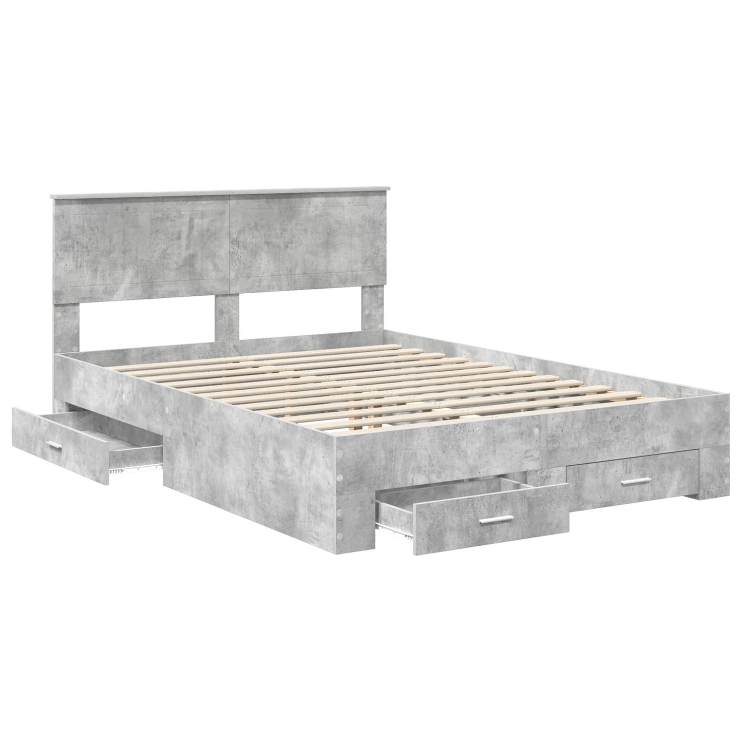 vidaXL Cadre de lit avec tête de lit Gris béton 140 x 190 cm Aggloméré