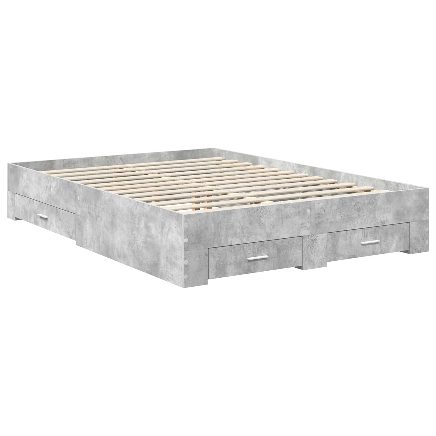 vidaXL Cadre de lit avec tête de lit Gris béton 140 x 190 cm Aggloméré